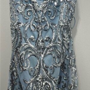 Windsor Blue and Silver Sequin Dress